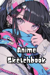 Anime Sketchbook: Cute 90s anime girl blank drawing book, sketching artist notebook, doodling journal (Independently published)