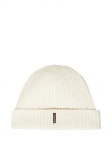 Кашемировая шапка бини в рубчик Moorer, белый