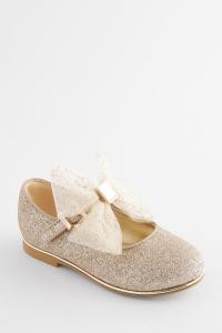 Туфли Мэри Джейн для девочек с золотым блестящим бантом Baker by Ted Baker, желтый