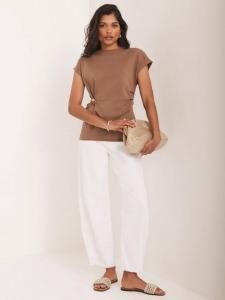 Футболка из хлопка с защипами Mint Velvet