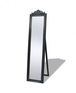 Отдельно стоящее зеркало в стиле барокко 63"x15.7", черное Vidaxl, black
