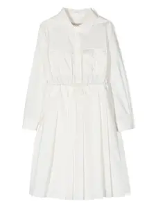 Платье-рубашка с длинными рукавами Moncler Enfant, белый