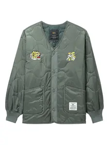 Стеганая куртка с вышивкой Alpha Industries, зеленый