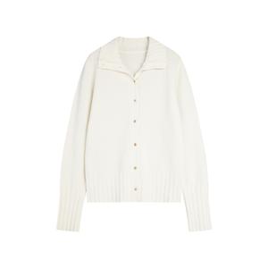 ELLE Кардиган женский белый с лацканом Moderate