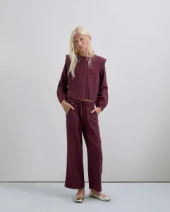 Детская хлопковая блузка с ребристыми деталями Scalpers, бордовый