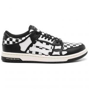 Футболка с низким верхом в клетку AMIRI, черно-белый