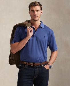 Мужская клетчатая рубашка-поло с короткими рукавами больших размеров Polo Ralph Lauren, Rustic Navy Heather