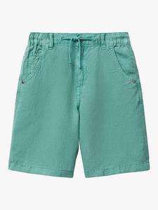 Детские бермуды из льняной смеси со шнурком Benetton, Teal Green