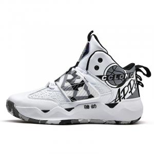 Легкие амортизирующие нескользящие баскетбольные кроссовки высокие Unisex Locke, бело-синие