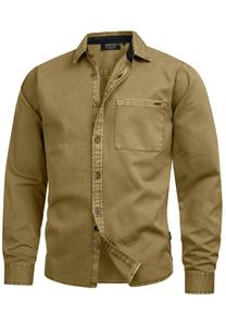 Рубашка на пуговицах классического кроя INDICODE JEANS Broidy, Olive