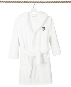 Детский плюшевый халат с капюшоном в виде акулы, двойной обивки Linum Home, белый