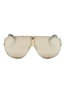 Солнцезащитные очки-маска с логотипом Philipp Plein Eyewear, золотой
