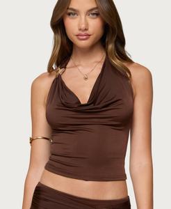 Женский топ-халтер с абстрактным узором Исаия Edikted, Dark-brown