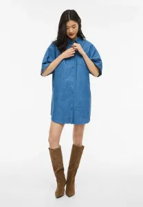 Джинсовое платье una с рукавами 3/4 Vila, Medium Blue Denim