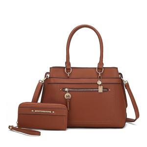 Женская большая сумка из веганской кожи Gardenia MKF Collection с кошельком, 2 предмета, от Mia K, коричневый