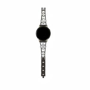 Akkerds Часы Strap Huawei Compatibility Metal 170mm 46 Watch Dial, Black white chain four-leaf clover full of diamonds
