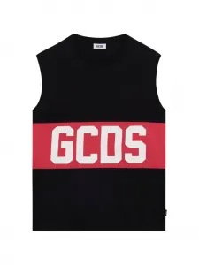 Футболка без рукавов с логотипом GCDS, черный