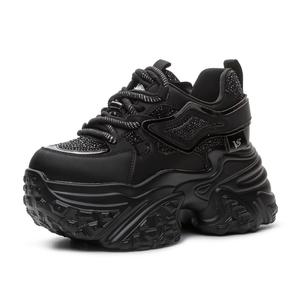 Shoe cabinet floral language Антискользящие износостойкие легкие утепленные низкие массивные кроссовки женские - черные летние без подкладки сетчатые, цвет Black-Summer Unlined Mesh