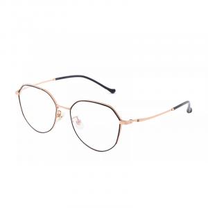 Sagawa Очки в титановой оправе нестандартной формы унисекс, Black rose gold (including non-degree blue light blocking lenses)