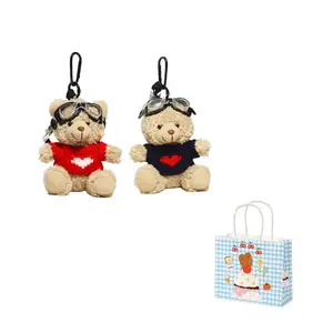 Плюшевый кулон Curl Bear Pilot высотой 15 см DIAIWAI, черный