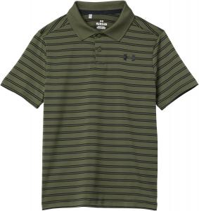 Under Armour Boys Matchplay Printed Golf Polo, Marine Od Green/Black