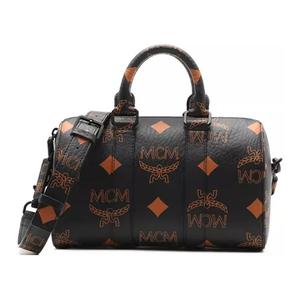 Aren Coated Canvas Бостонская Сумка Через Плечо Маленького Размера Женская Черная MCM