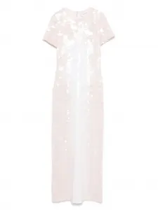 Платье миди с пайетками SPORTMAX, нейтральный