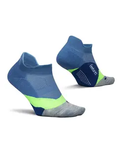 Элитные легкие носки No Show Tab с амортизацией - спортивные носки с целевым компрессионным эффектом Feetures, синий