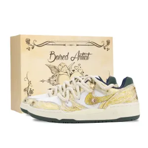 Nike Полноразмерные устойчивые к истиранию низкие кроссовки для скейтбординга unisex gold