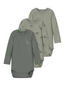 Комбинезон для сна Name It "NBMBODY 3P LS GREEN DINO NOOS" (упаковка, 3 шт.), зеленый