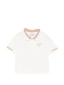 Поло с нашивкой-логотипом Emporio Armani Kids, белый