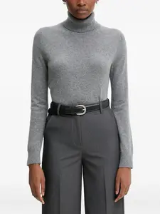 Свитер с воротником-гольф Benetton, серый