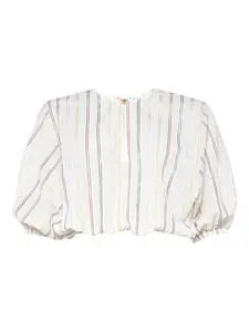 Полосатая блузка Eldorado с объемными рукавами ERES, белый