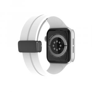 Ремешок Apple совместимость силиконовый материал 160 мм 46 мм циферблат часов Akkerds, 【Розовый】Силиконовая складная магнитная застежка