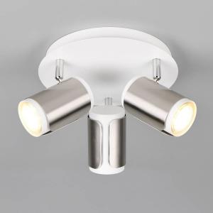 Потолочный светильник Trio Gillan, стекло / железо - белый / серебристый - количество языков пламени: 3