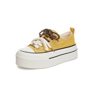 Help Женские устойчивые к истиранию низкие кеды из холста желтого цвета, цвет Yellow