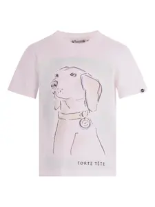 Футболка с принтом собаки Bonpoint, белый