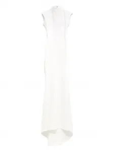 Платье с высоким воротом и драпировкой JACQUEMUS, белый
