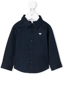Рубашка с логотипом Emporio Armani Kids, синий