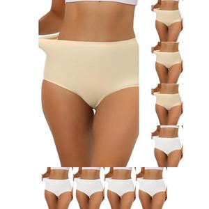 9 пар женских эластичных трусиков-хипстеров без швов с высокой посадкой Inspire Chic, White Beige