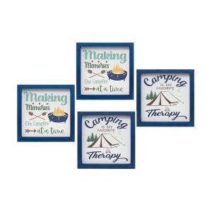 Картина Melrose International Wood Camping Sentiment Sign, 4 штуки