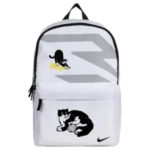 Nike Полиэстеровый рюкзак Regular Unisex White & Black & Gray