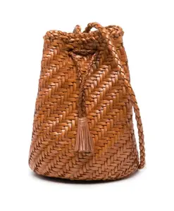 Коричневая кожаная сумка с кулоном Dragon Diffusion, коричневый