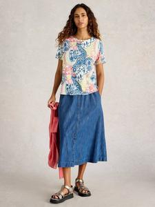 Футболка с принтом эбби пейсли White Stuff, темно-синий/разноцветный