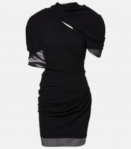 Мини-платье Castagna из шифона с драпировкой Jacquemus, черный