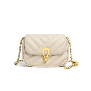 LOLLiPOPS Женская средняя разноцветная сумка через плечо из спилка коровьей кожи с асимметричным верхом и ромбовидным узором на цепочке, Ecru