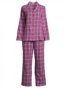 Seidensticker Классическая фланелевая пижама сиреневого оттенка