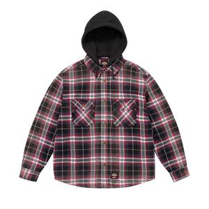 Рубашка Supreme x Dickies Lined Zip Up Hooded Flannel Shirt, Black