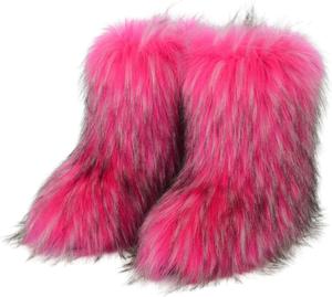 Женские зимние ботинки ZQW с термо-подкладкой из искусственного меха, толстая подошва, ботинки до середины голени для улицы, стиль Y2K, Rose Red