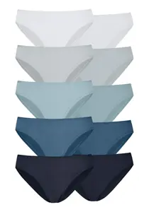 Трусики бикини Petite Fleur (10 шт.) из эластичного хлопка, синий